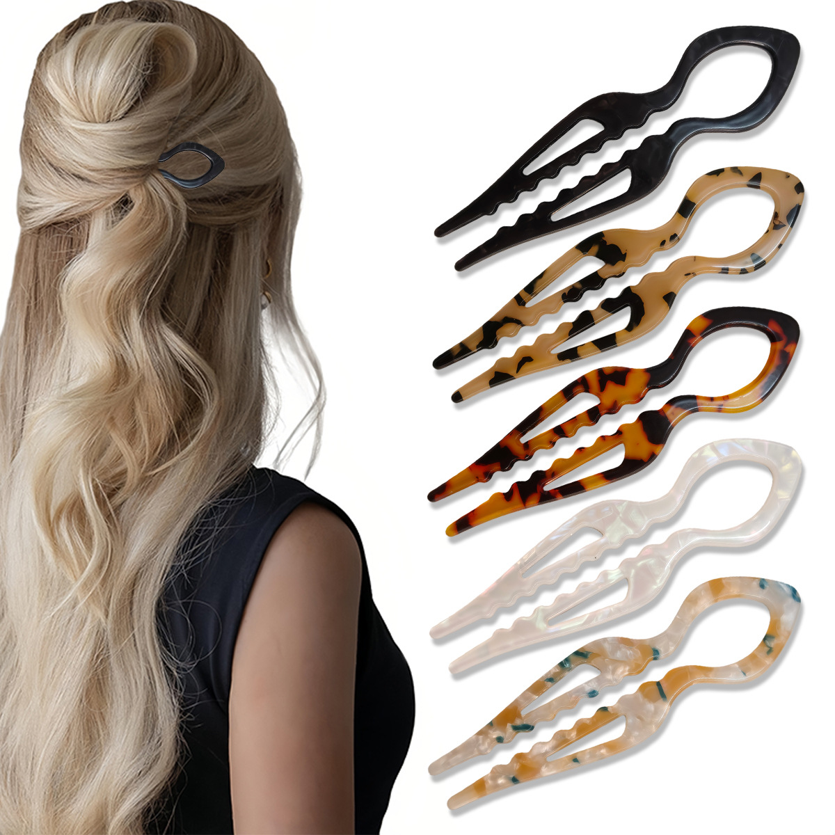 U-Shaped Hair Sticks Tortoises - Tech Accessories For Women recension och pris