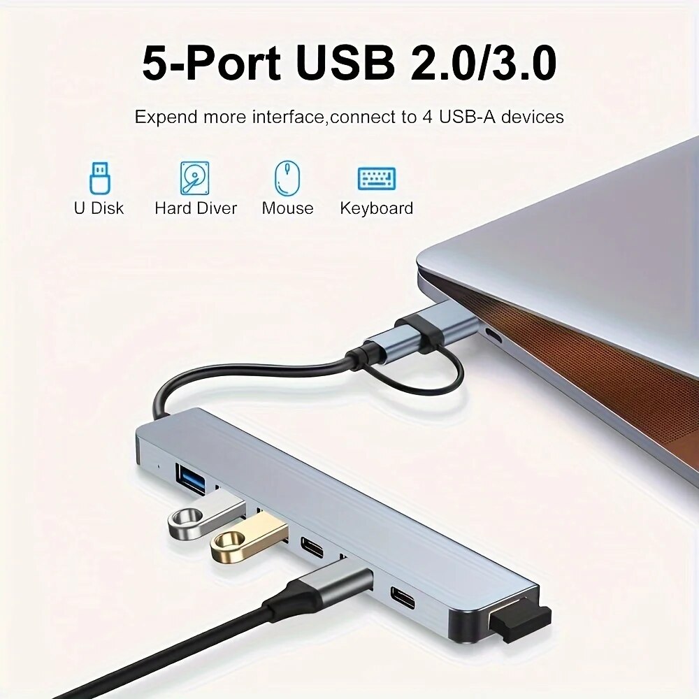 7 Ports USB 3.0 Type C Hub 7 i - Usb Hub 7 Port recension och pris