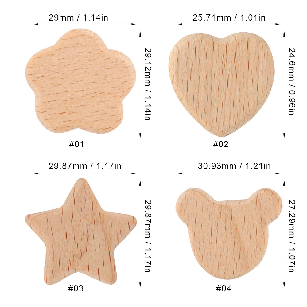 Kovict 15pcs Beech Wood Bear F - Useful Tech Accessories recension och pris
