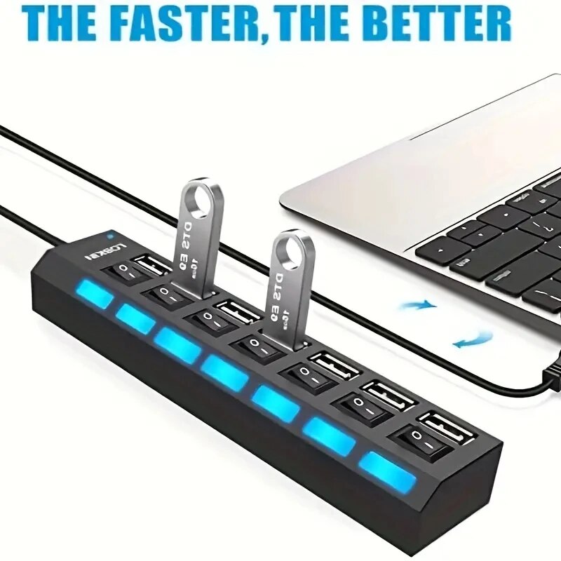 High Speed 4/7 Ports USB HUB 2 - Usb Hub 7 Port recension och pris