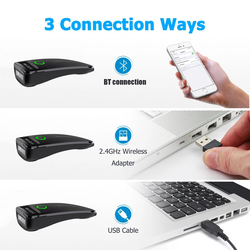 2D Barcode Scanner W7 Mini Wir - Document Scanner Portable recension och pris