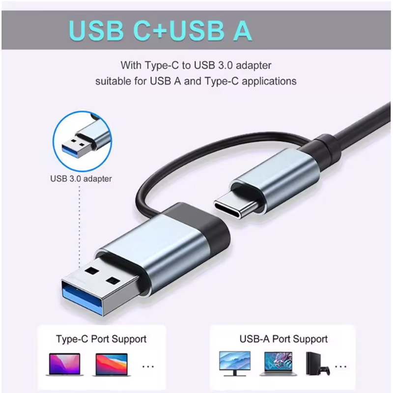 5/7/8 Ports USB A C Hub Concen - Usb Hub 7 Port recension och pris