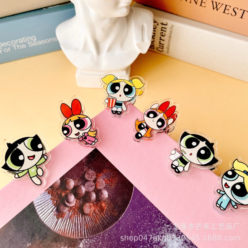 6PCS Kawaii The Powerpuffs Gir - Tech Accessories For Office recension och pris