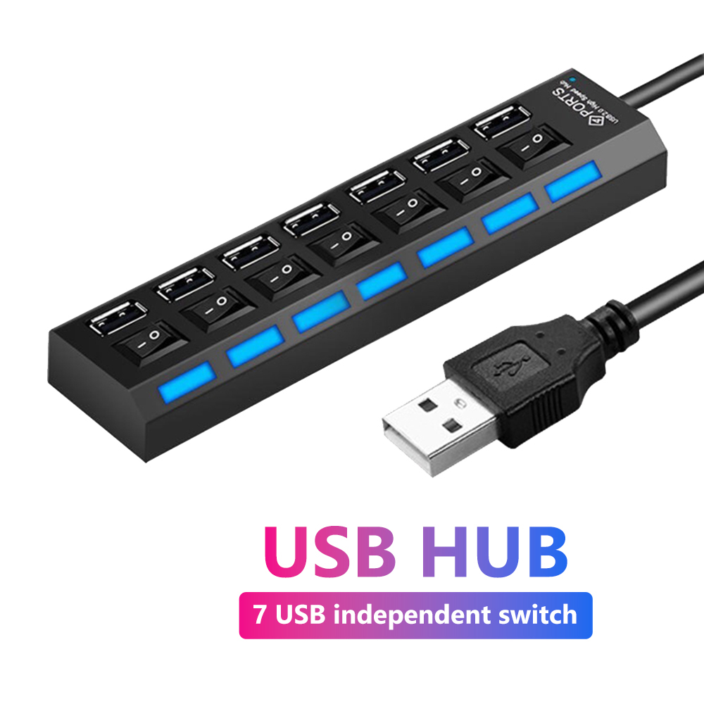 USB 2.0 Hub Multi USB Splitter - Usb Hub 7 Port recension och pris