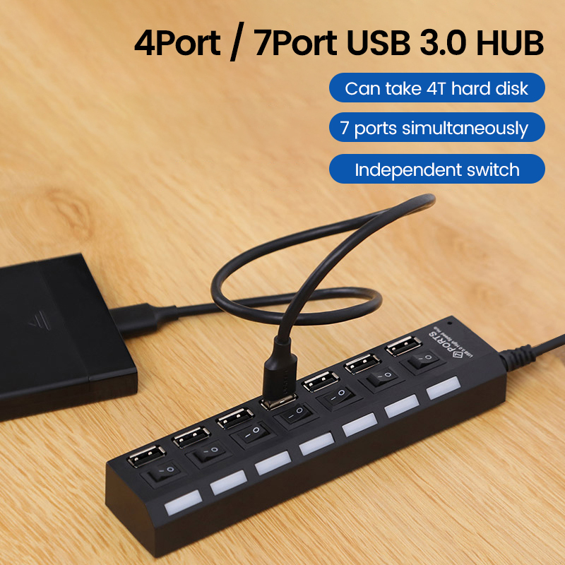 USB 2.0 Hub Multi USB Splitter - Usb Hub 7 Port recension och pris