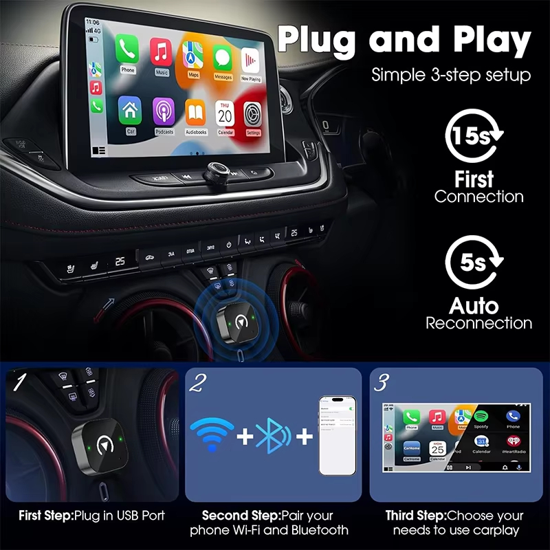 2-in-1 Wireless CarPlay Adapte - Tech Accessories Phone recension och pris