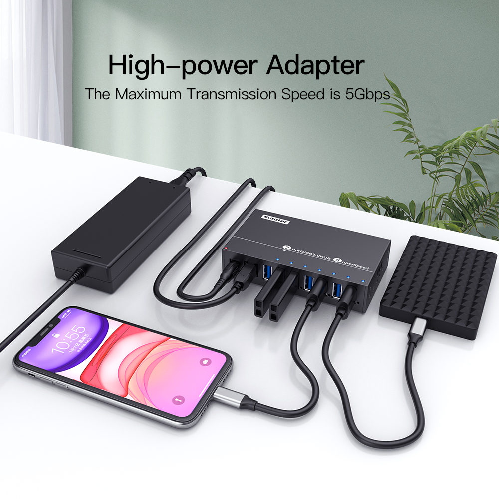 A173 7 Ports USB3.0 Metal Indu - Usb Hub 7 Port recension och pris