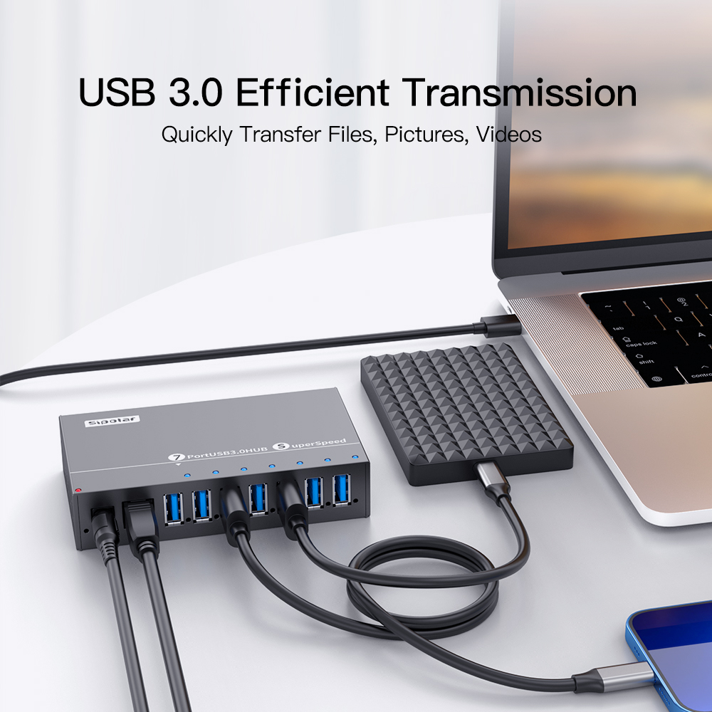 A-173 Sipolar 7 Port Usb Hub 3 - Usb Hub 7 Port recension och pris