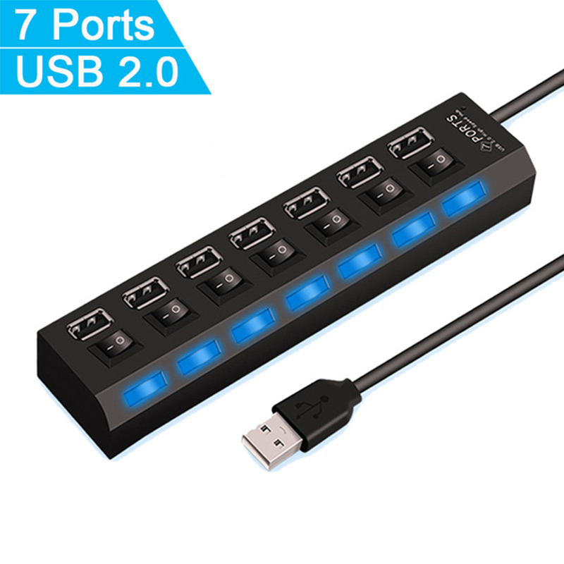 7 Port USB 2.0 Hub Splitter Fo - Usb Hub 7 Port recension och pris